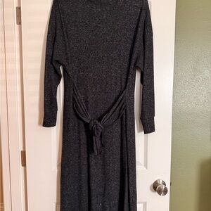 Topshop Charcoal Long Sleeve Dress